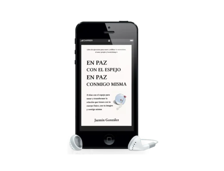 Audiolibro "En paz con el espejo. En paz conmigo misma" de Jazmín González sobre autoestima, amor propio, aceptación del cuerpo, autoimagen y autoconcepto