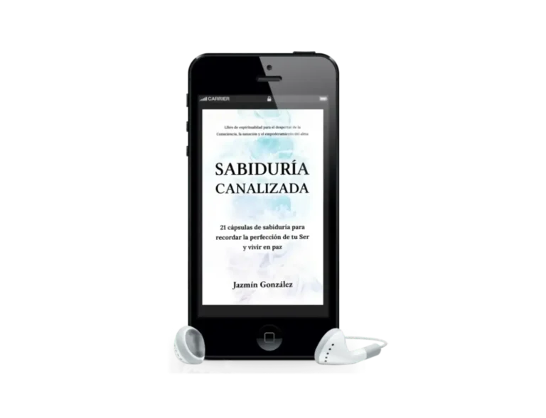 Audiolibro "Sabiduría Canalizada" de Jazmín González sobre espiritualidad no dual y reflexiones canalizadas para encontrar paz