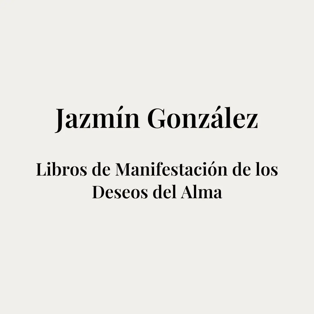 Portada de la página de libros de manifestación y materialización de deseos de Jazmín González.