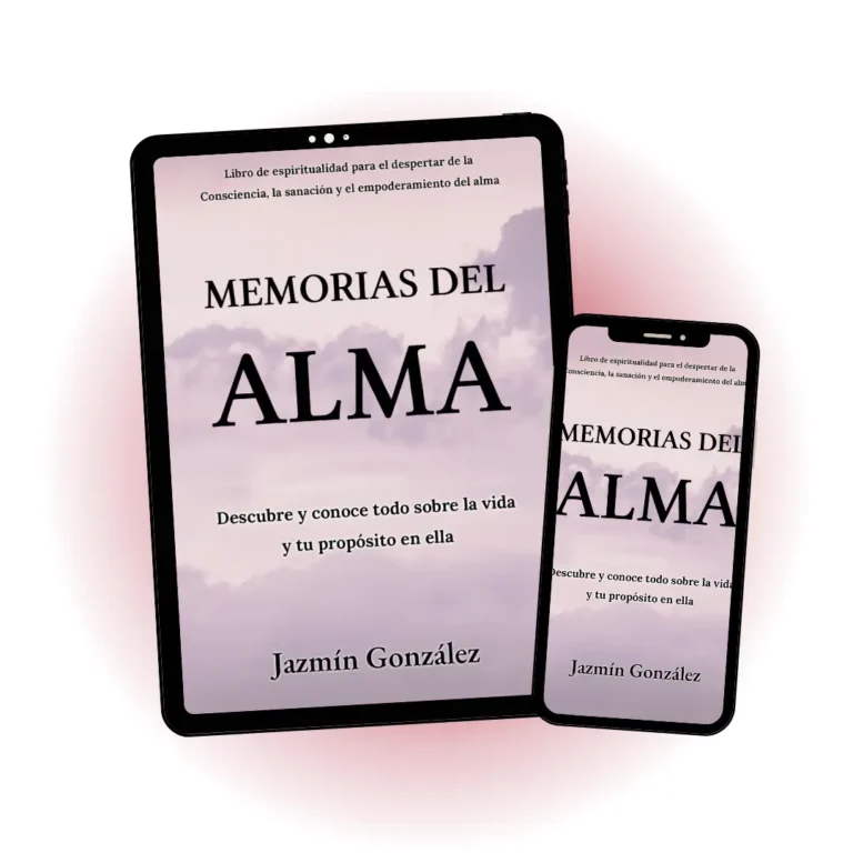 Imagen de la muestra descargable del libro "Memorias del Alma" de Jazmín González, mostrando portada y diseño interior para lectores interesados en crecimiento espiritual y autoconocimiento.