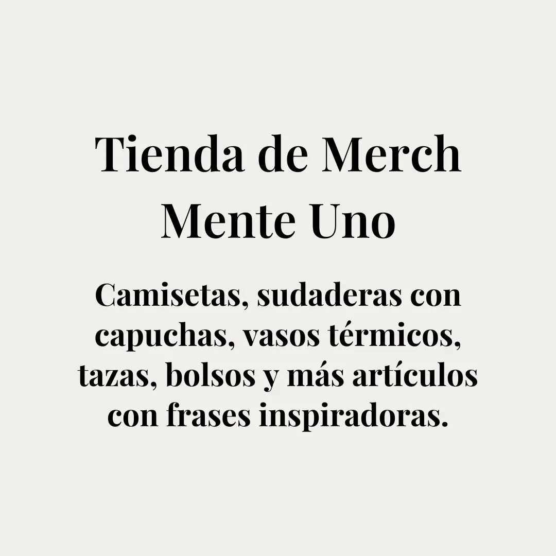 Portada de la tienda de merchandising Mente Uno de Jazmín González.