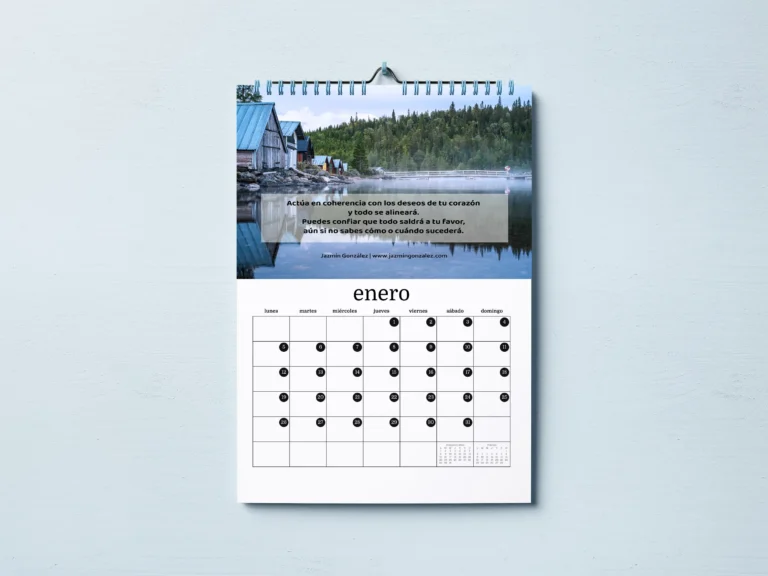 Calendario 2026 "Manifestación y Poder Interior" creado por Jazmín González