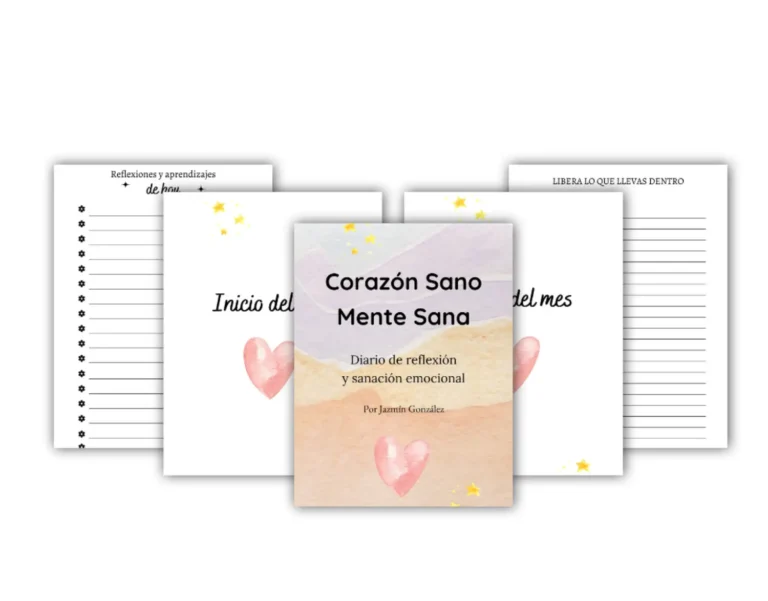 Mockup Plantilla Diario Corazón Sano. Mente Sana
